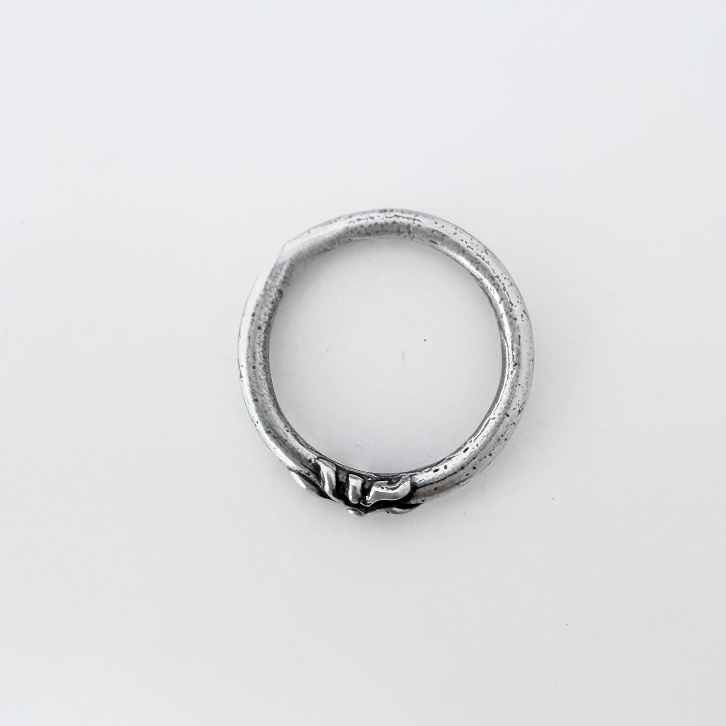 Simple sterling silver, round wire ring- Tiny Sun Ring