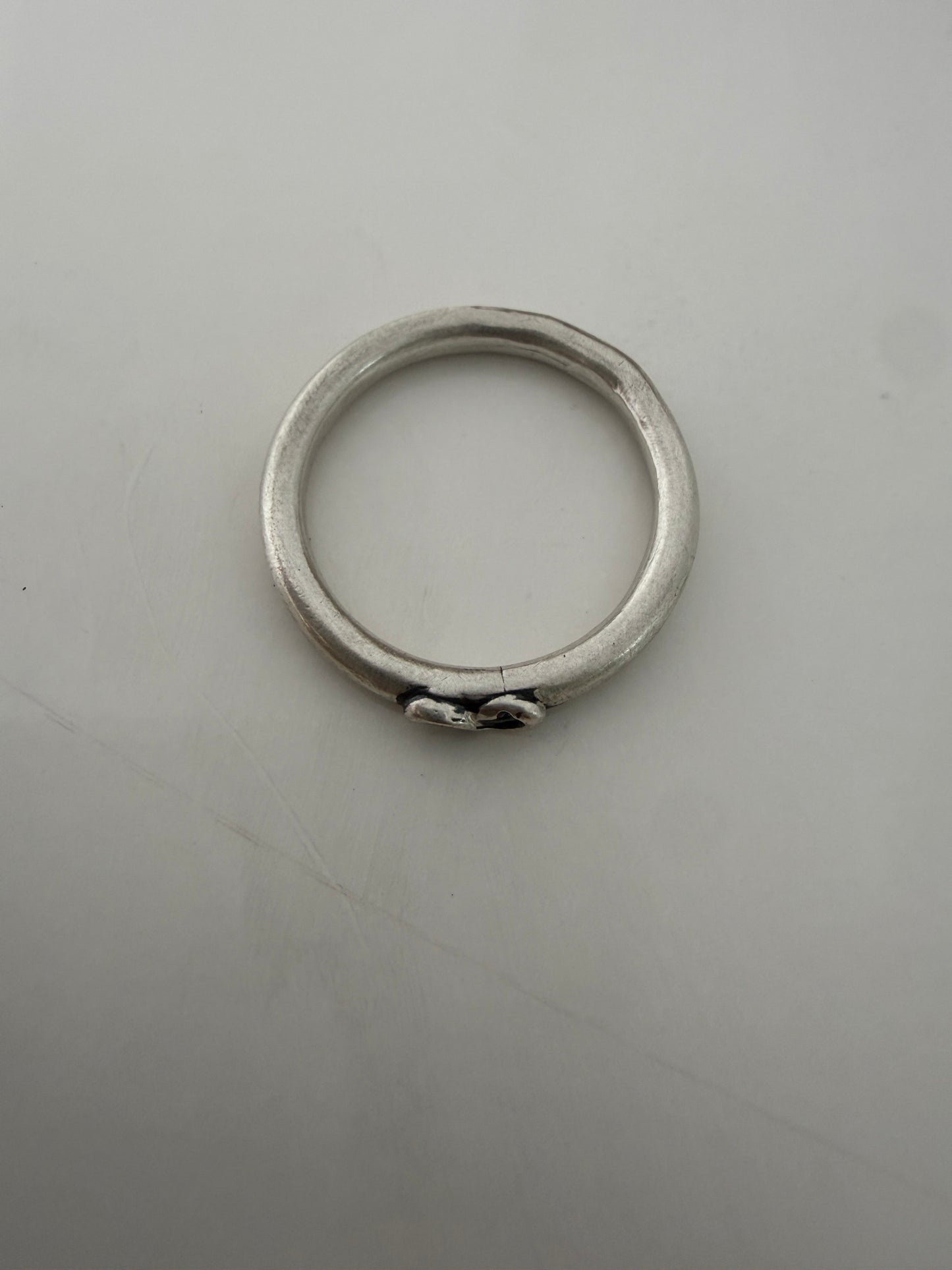 Simple sterling silver, round wire ring- Tiny Infinity