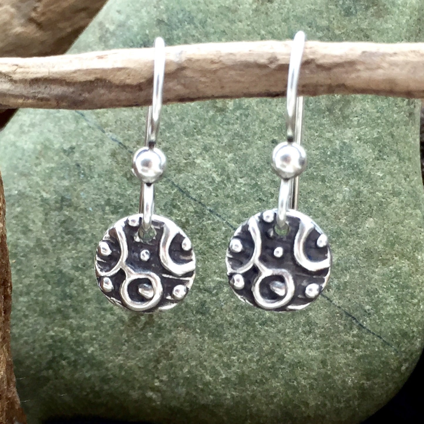 Sterling silver Happy Bubble Disc Earrings
