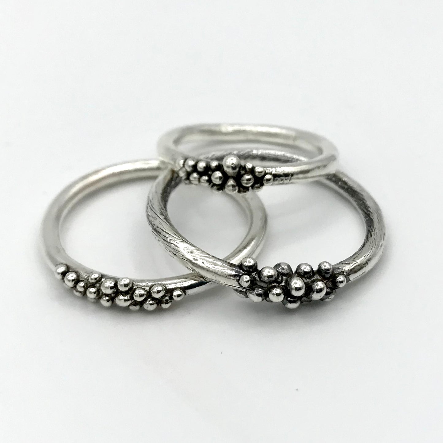 Simple sterling silver, round wire ring- Tiny Touch of Meditation