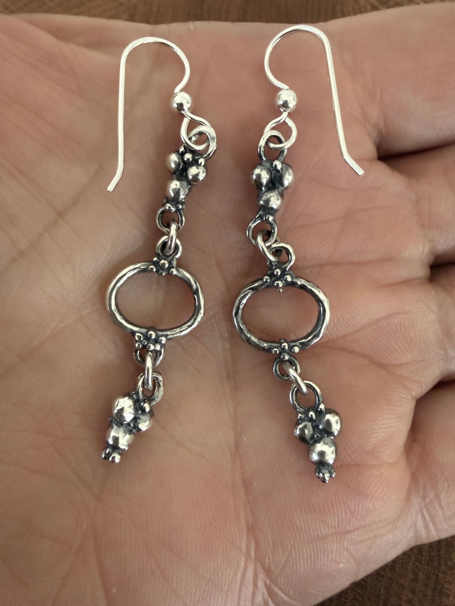 Sterling silver ancient component earrings