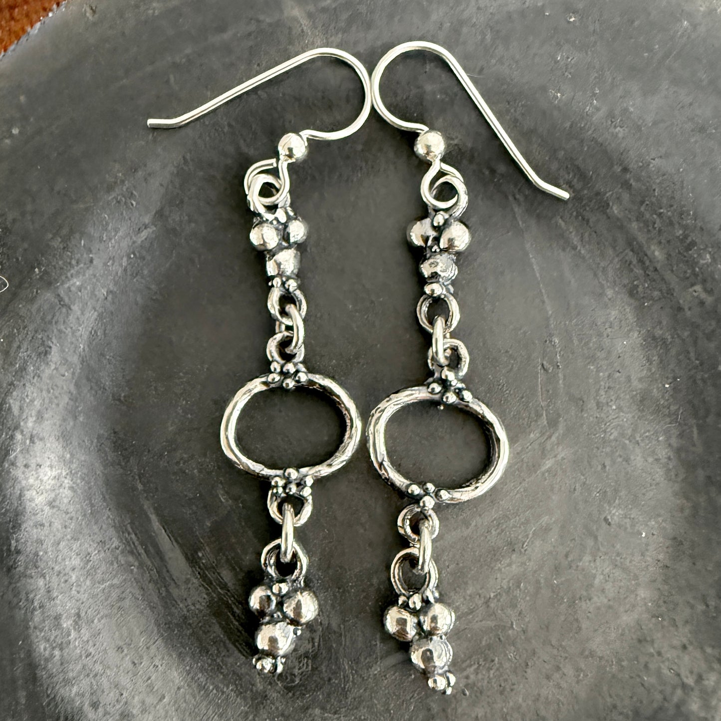 Sterling silver ancient component earrings