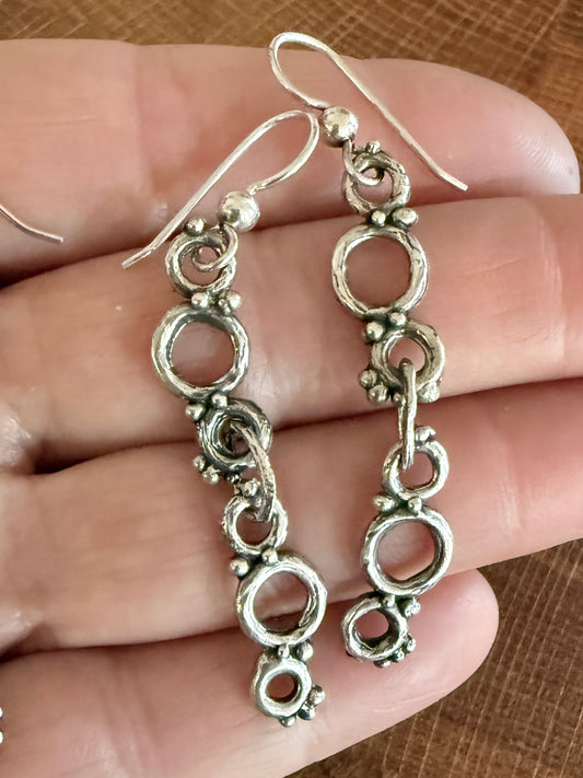 Sterling silver ancient dual earrings