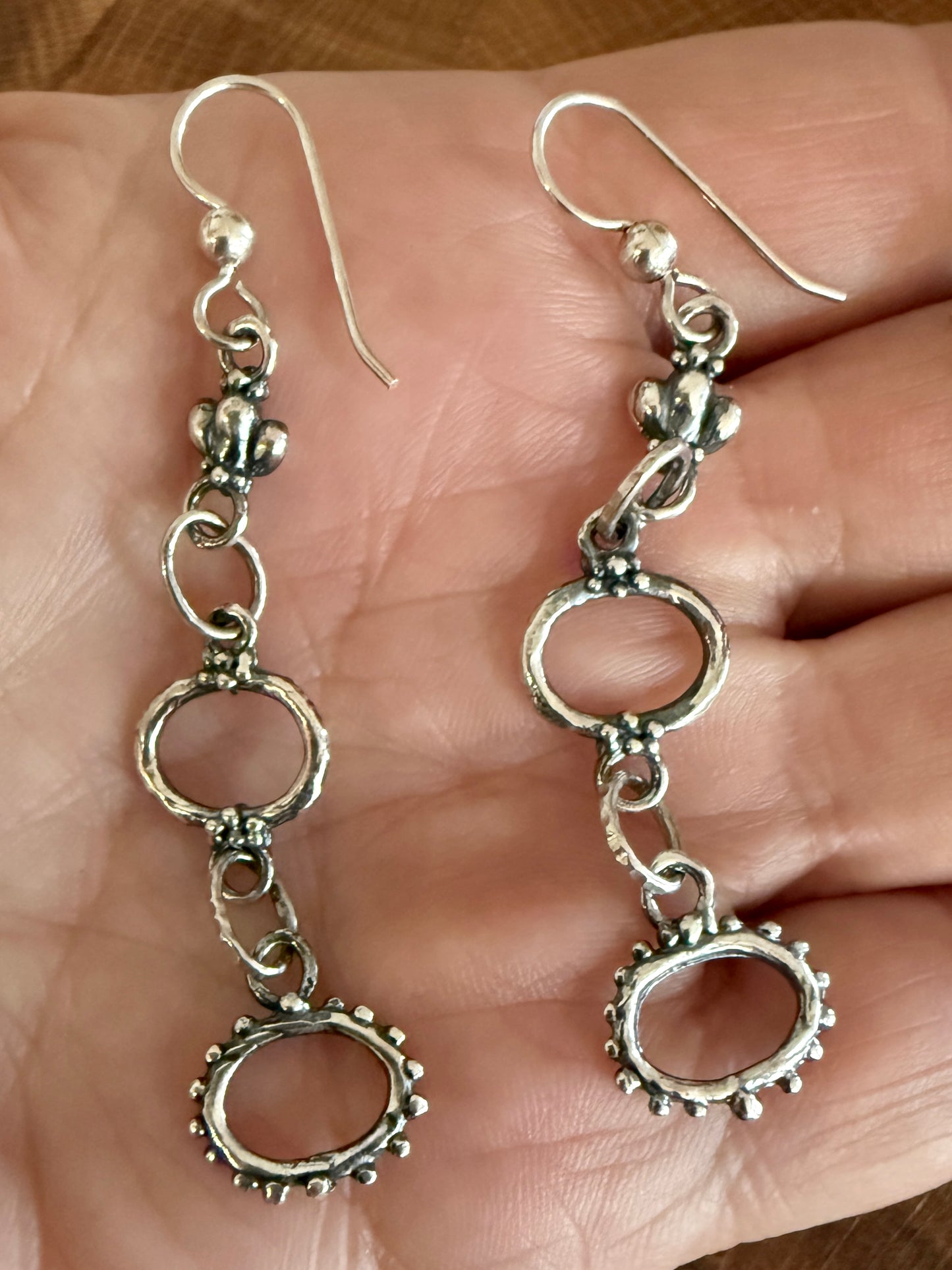 Sterling silver ancient component earrings