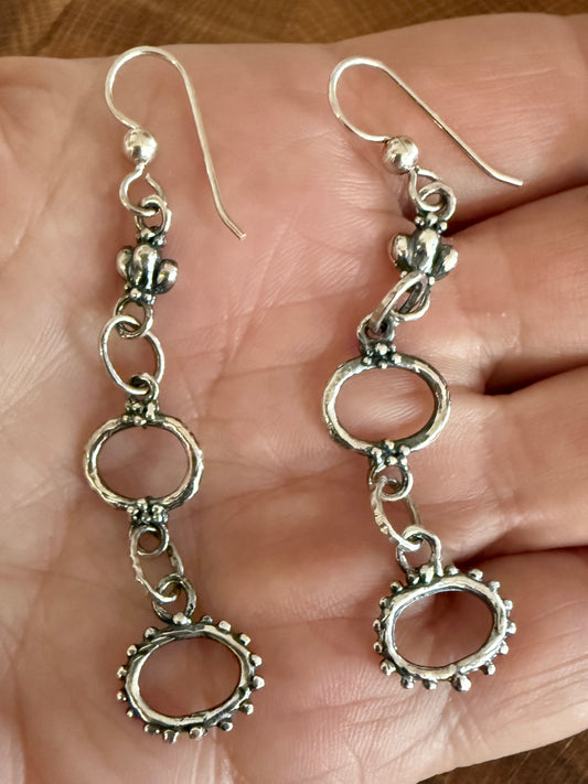Sterling silver ancient component earrings