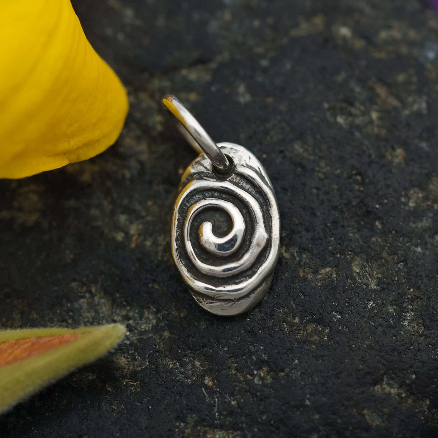 Sterling Charm or Pendant -A Little Spiral
