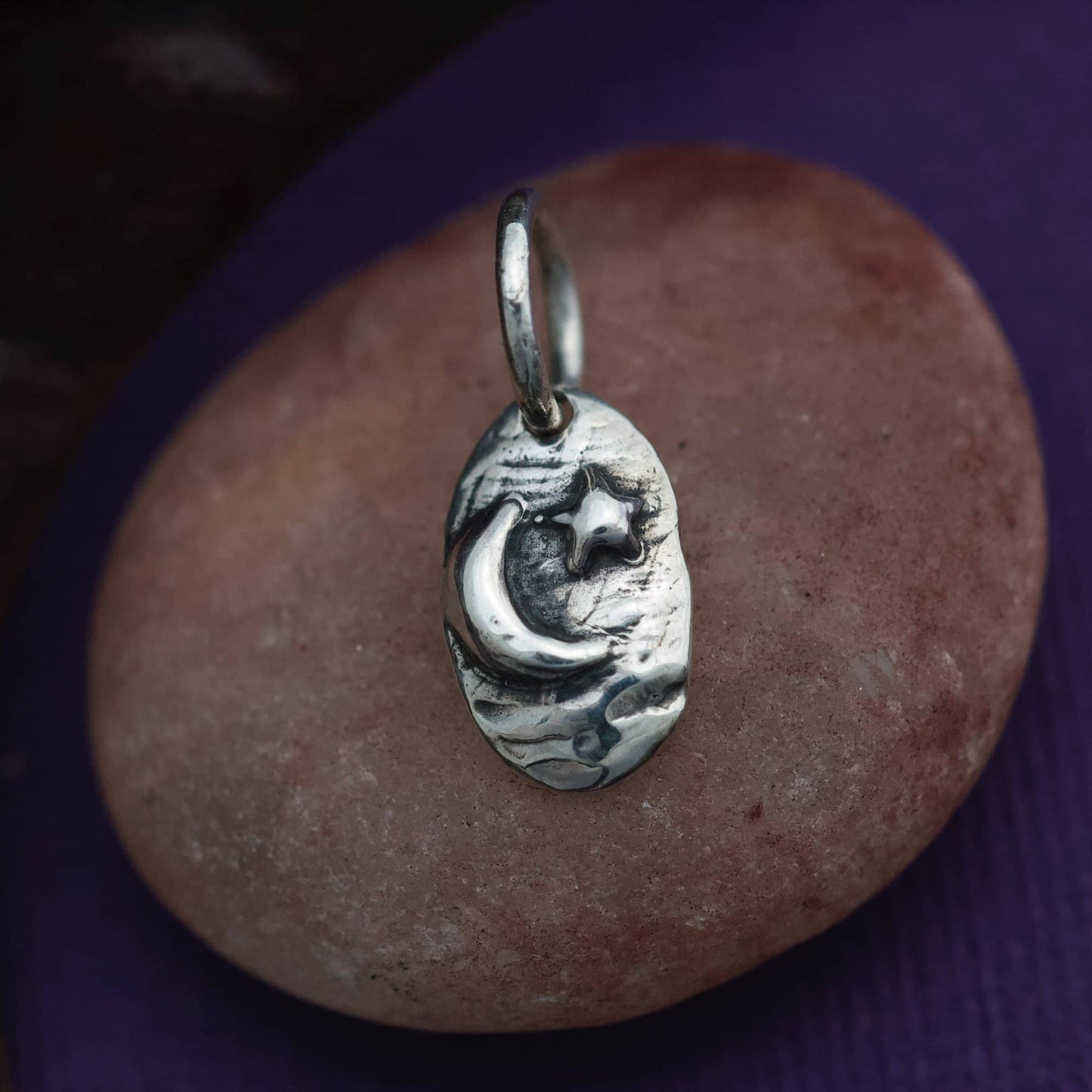 Sterling Charm or Pendant -A Little Moon & Star