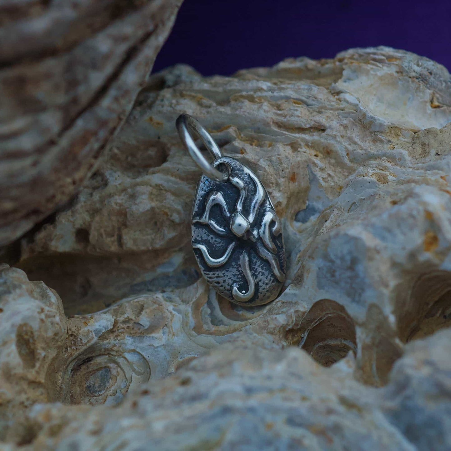Sterling Charm or Pendant -A Little Octopus