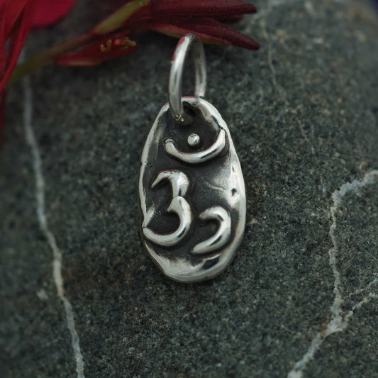 Sterling Charm or Pendant -A Little Om