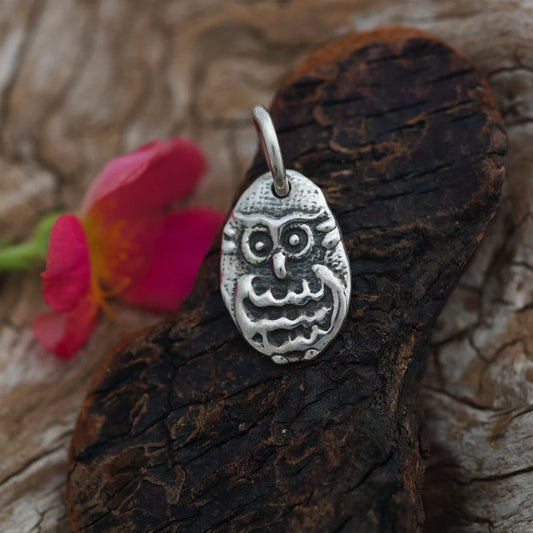 Sterling Charm or Pendant -A Little Owl