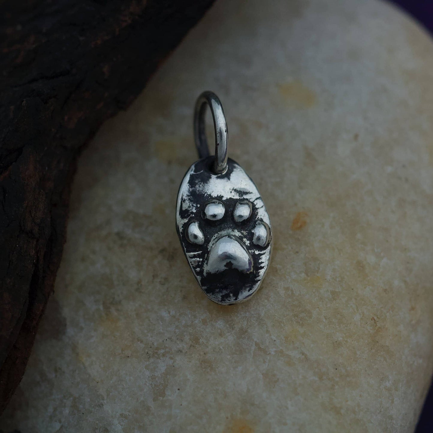 sterling silver dog or cat paw print charm