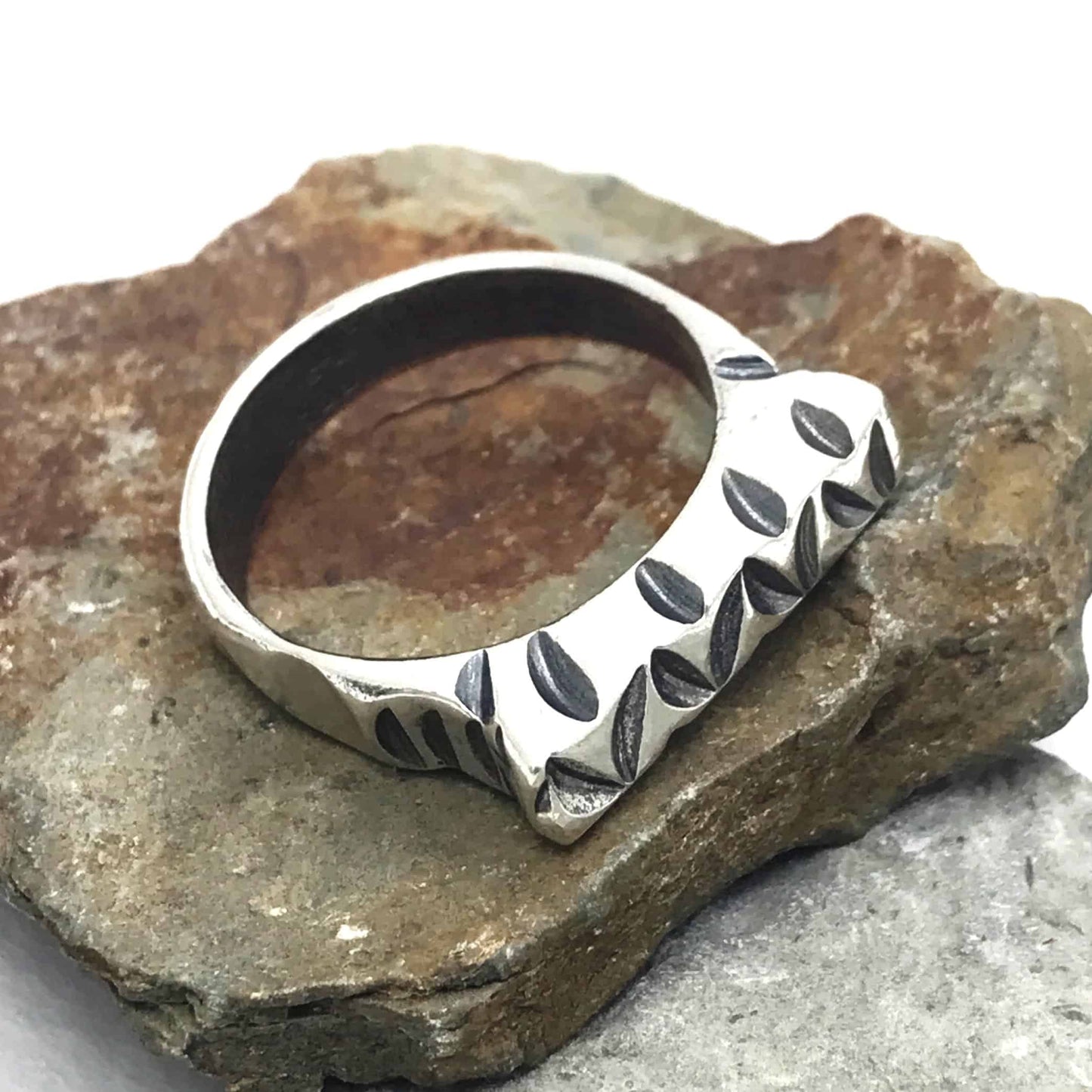 Chunky Carved Sterling Silver Ring