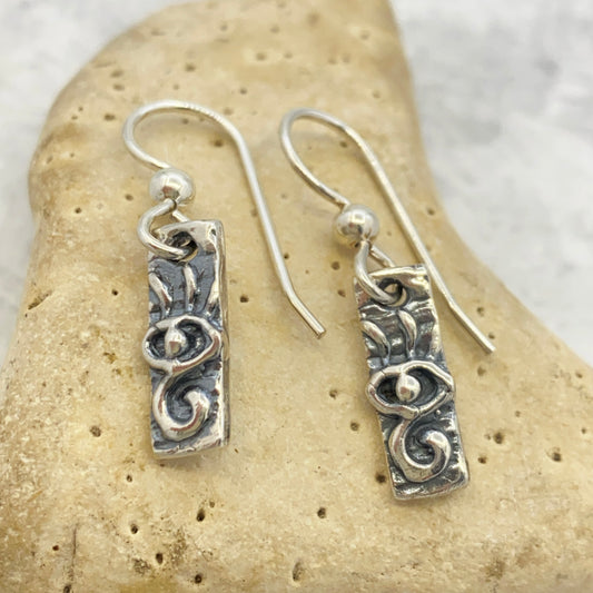 Eye of Horus - Sterling silver Earrings on French posts or Ear threaders