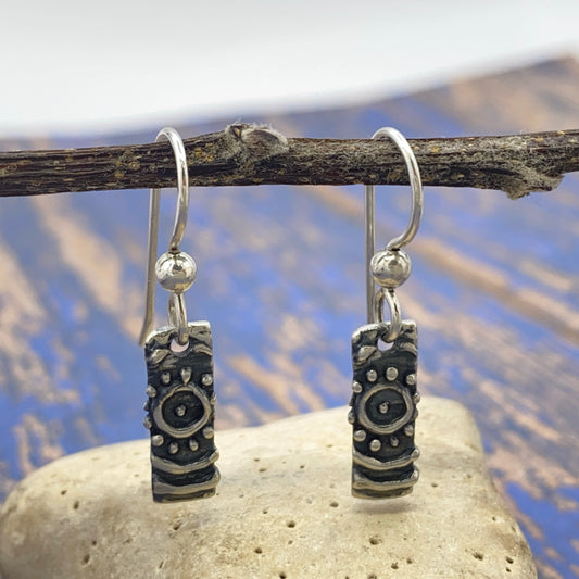 Center of the Universe - Sterling silver Earrings on French posts or Ear threaders
