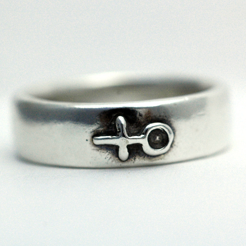 Universal Two Women Symbol Ring -I am Woman Ring with Two Women head to head(Sterling silver)