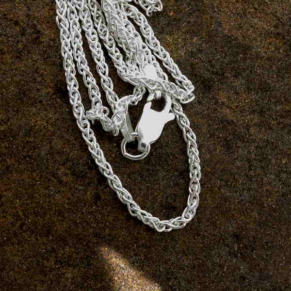 Sterling Silver Wheat Chain with Lobster clasp