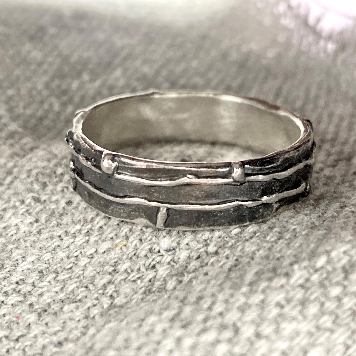 Organic Lines Sterling Silver Ring